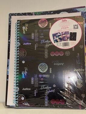 Justice Binder Bundle with Black and Multicolor Splash Covers